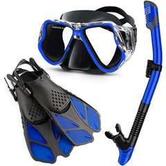3pcs Diving Set: Goggles, Snorkel, Fins