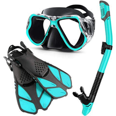 3pcs Diving Set: Goggles, Snorkel, Fins