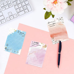 Colorful Flower Memo Notebook Sticky 50 Sheets English Horizontal Sticky