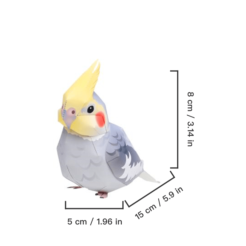 Cockatoo 3D Paper Model Ornament - Fun Building Game & Gift