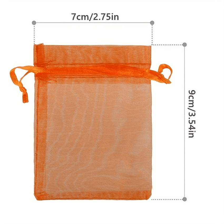 50pcs Red Organza Drawstring Storage Bag Jewelry Wedding Party Gift Decoration