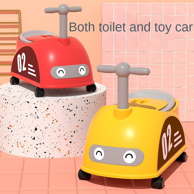 Car Shaped Kids Toilet Seat With Wheels Non slip Base Potty Training Seat
