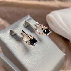 Zircon Clips Earrings Golden Bride Wedding Fine Jewelry