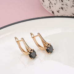 Zircon Clips Earrings Golden Bride Wedding Fine Jewelry