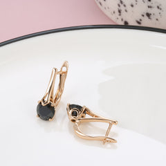 Zircon Clips Earrings Golden Bride Wedding Fine Jewelry