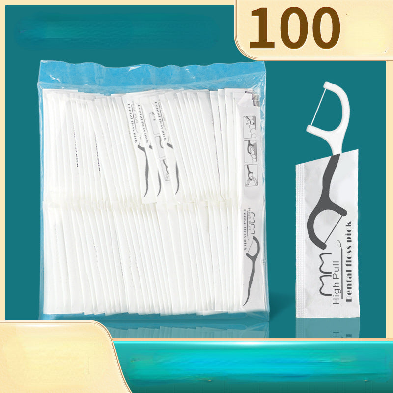 100pcs Portable Dental Floss Separately Packed Disposable 100 Bags