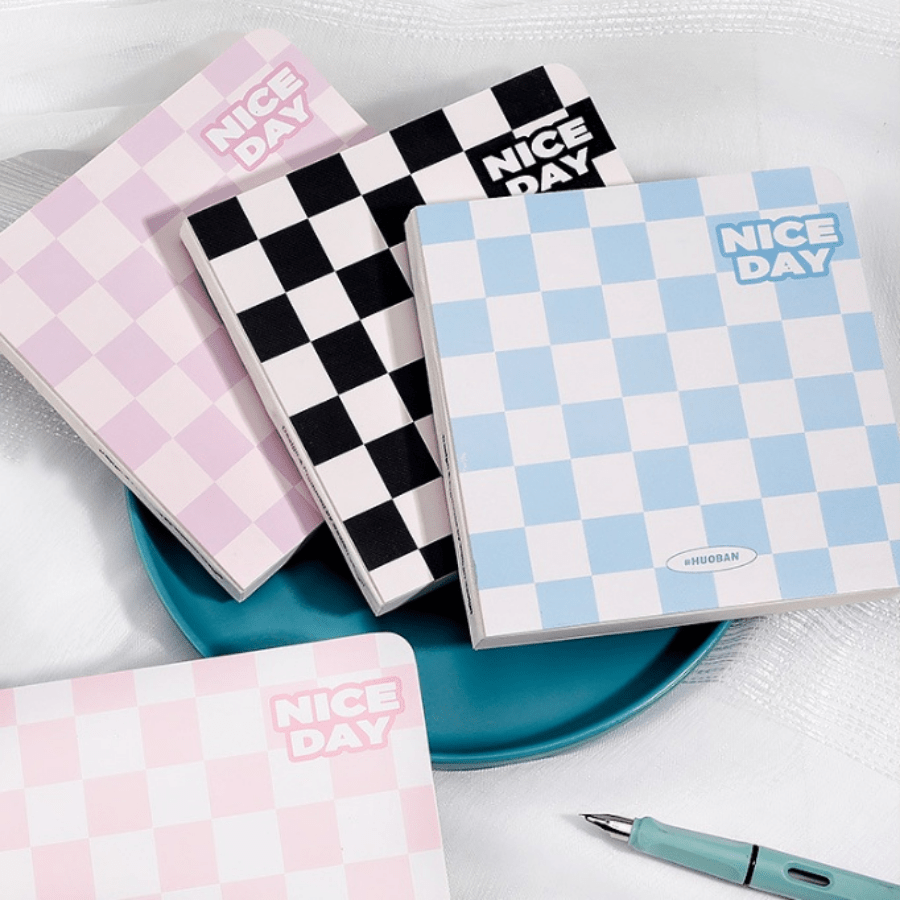 200 Pages Colorful Plaid Notebook Grid Pages Daily JournalAgenda Planner