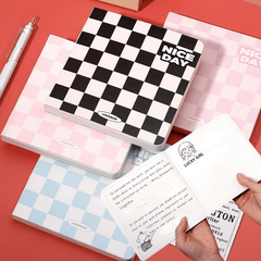 200 Pages Colorful Plaid Notebook Grid Pages Daily JournalAgenda Planner