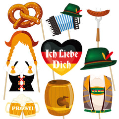 21pcs Oktoberfest Party Decoration Photography Props