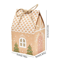 10pcs Christmas House Candy Boxes for Xmas Cookie Packaging & Decor