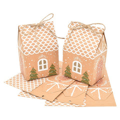10pcs Christmas House Candy Boxes for Xmas Cookie Packaging & Decor