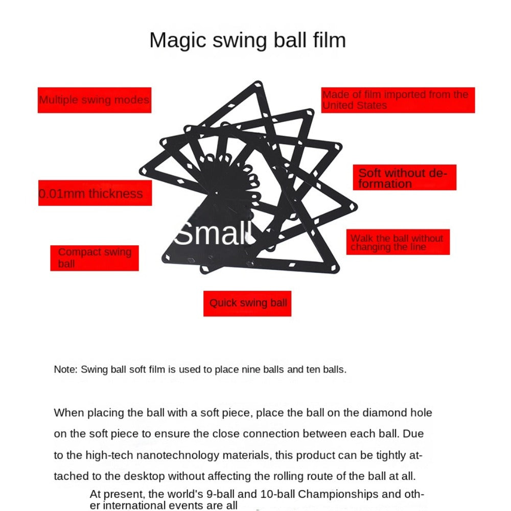 144pcs Billiard Swing Ball Film Triangle Magic Rack Accessories