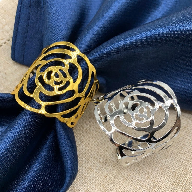 Rose Type Napkin Ring for Wedding Hotel Restaurant - 1pc