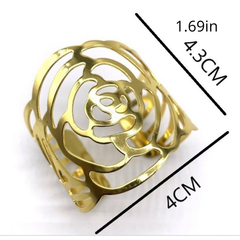 Rose Type Napkin Ring for Wedding Hotel Restaurant - 1pc