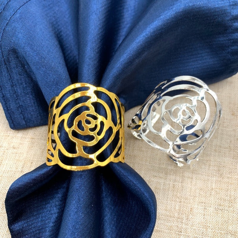 Rose Type Napkin Ring for Wedding Hotel Restaurant - 1pc