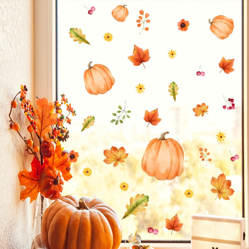 Pumpkin Wall Decal Self-adhesive PVC Sticker for Home Decoration