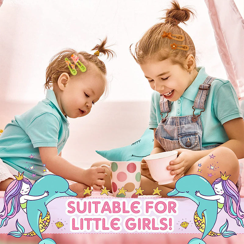 5pcs Acrylic Hairpins Cartoon Bear Rabbit Bowknot Flowers Hair Clips Girls Kids