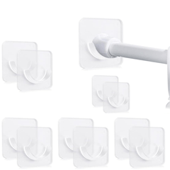 10pcs Adhesive Shower Rod Holders No Drilling