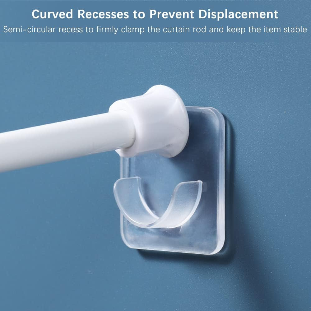 10pcs Adhesive Shower Rod Holders No Drilling