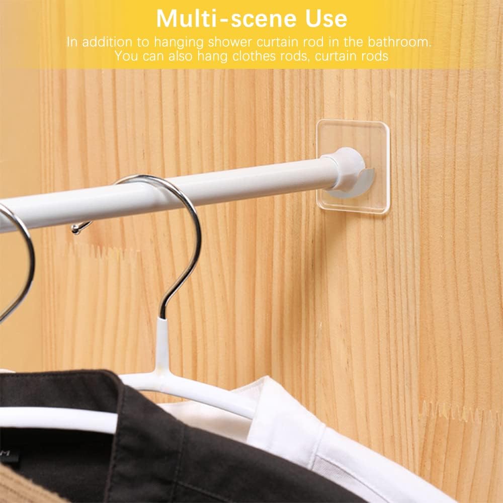 10pcs Adhesive Shower Rod Holders No Drilling