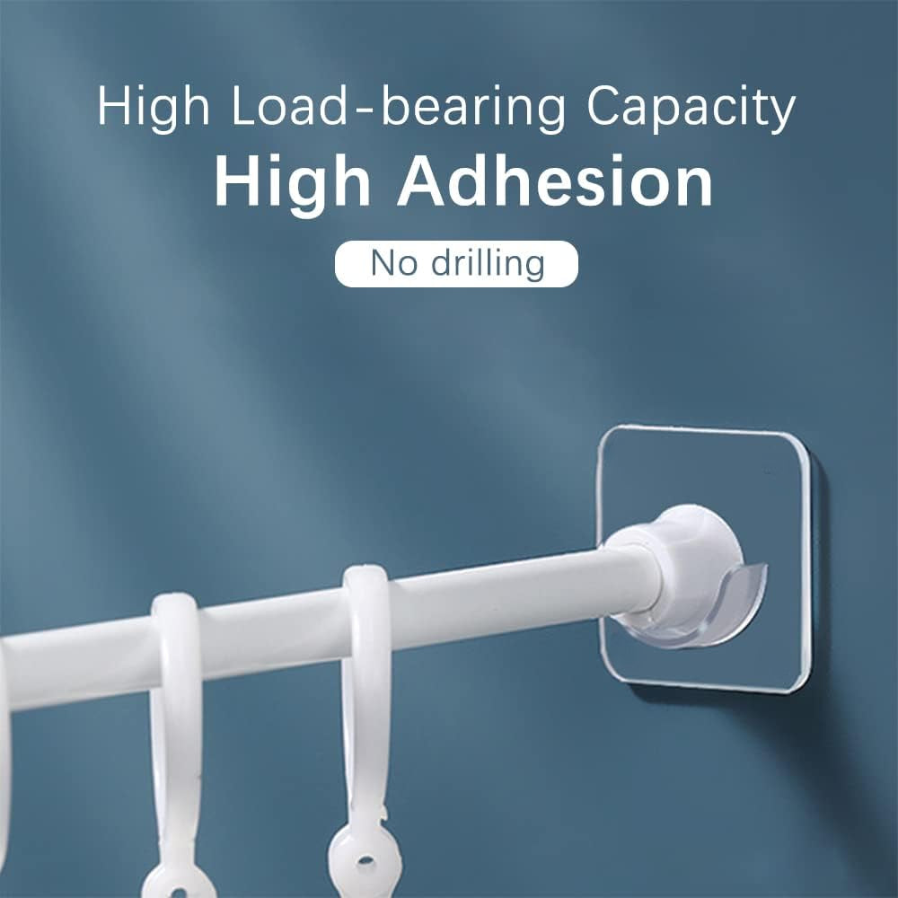 10pcs Adhesive Shower Rod Holders No Drilling