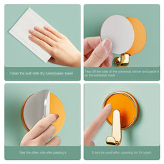 4pcs Adhesive Bathroom Towel Hook Strong Punch Sticky Toilet Wall Non-marking