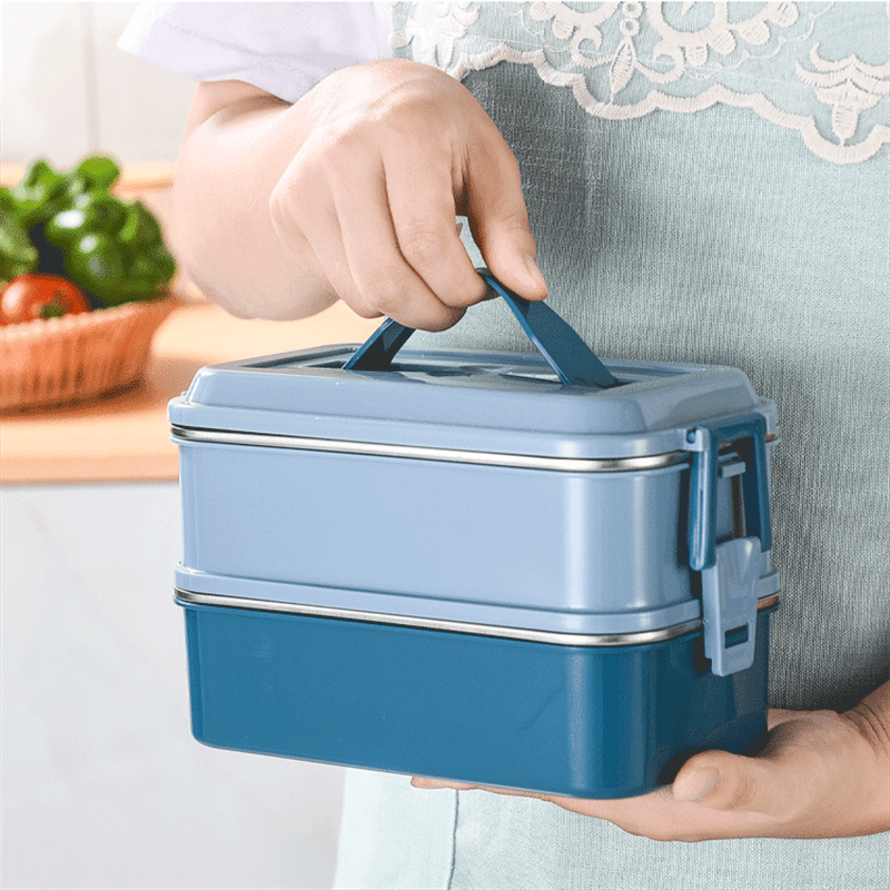 1pc SUS304 Insulated 2 Layers Lunch Box Good looking Appearance Lunch Box