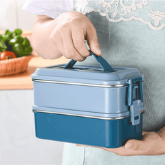 1pc SUS304 Insulated 2 Layers Lunch Box Good looking Appearance Lunch Box