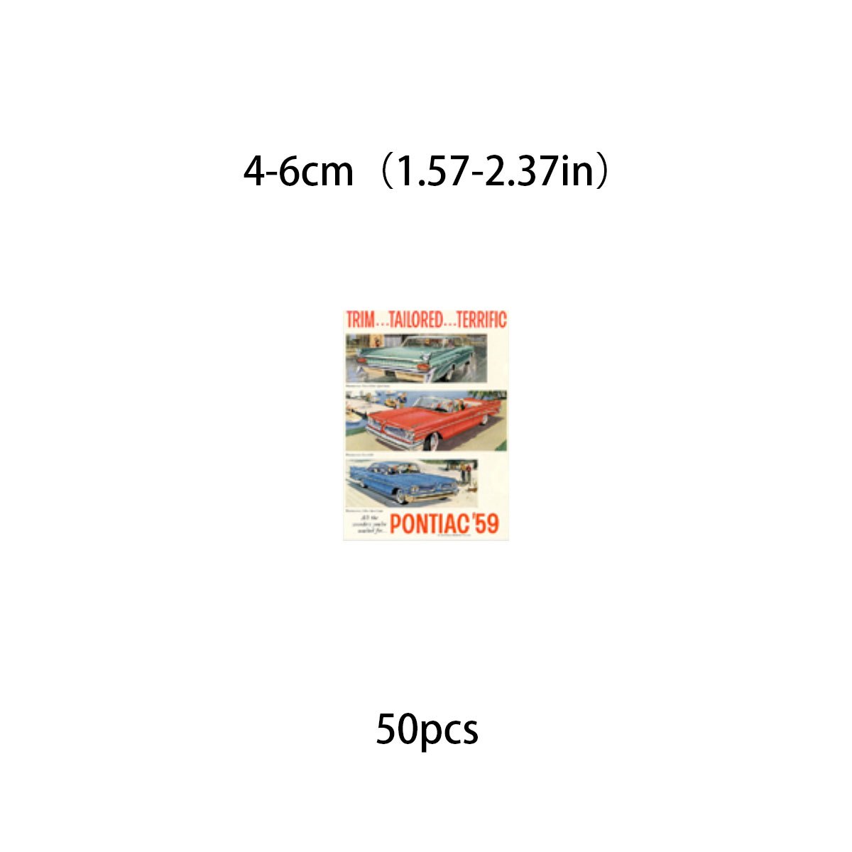 50pcs Retro Car Poster Stickers Waterproof Vinyl Stickers