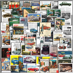 50pcs Retro Car Poster Stickers Waterproof Vinyl Stickers