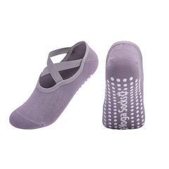 Non Slip Yoga Socks with Cross Strap Grips