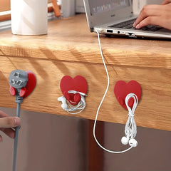 Red Love Kitchen Wall Plug Hook Cable Storage Organizer