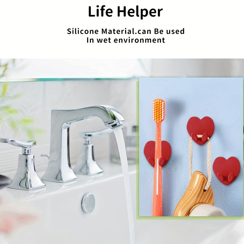 Red Love Kitchen Wall Plug Hook Cable Storage Organizer