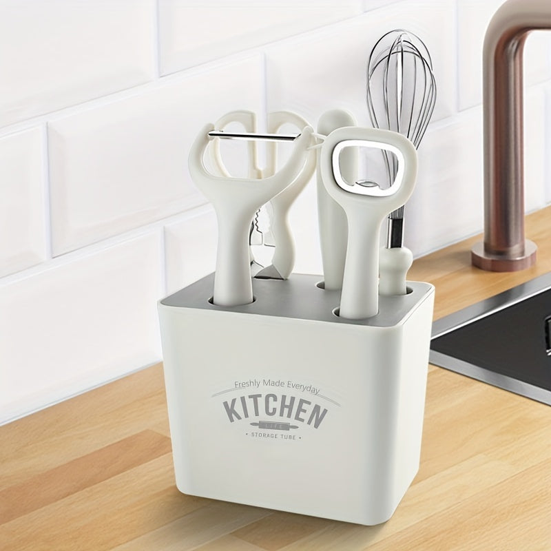 6pcs Kitchen Gadgets Set Stainless Steel Scissors Peeler Bottle Opener Whisk