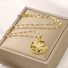 Girl's Sun Moon Star Necklace Light Jewelry for Friends