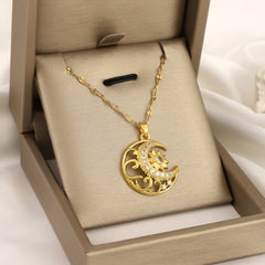 Girl's Sun Moon Star Necklace Light Jewelry for Friends