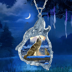Girl's Wolf King Father And Son Pendant Necklace for Banquet Party