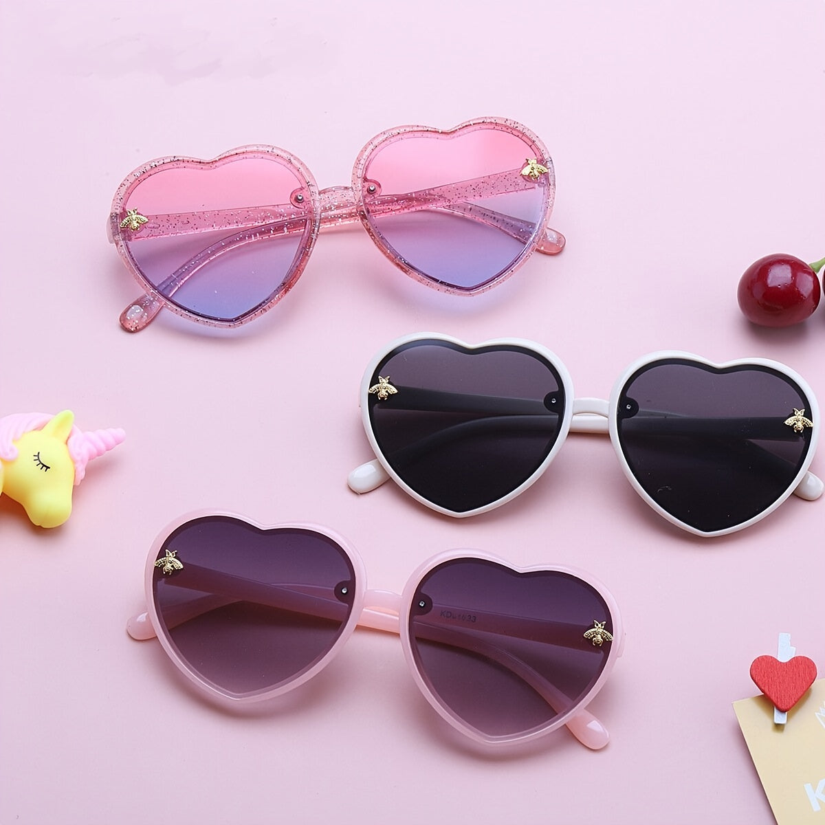 Heart Shaped Sunglasses with UV Protection for Girls