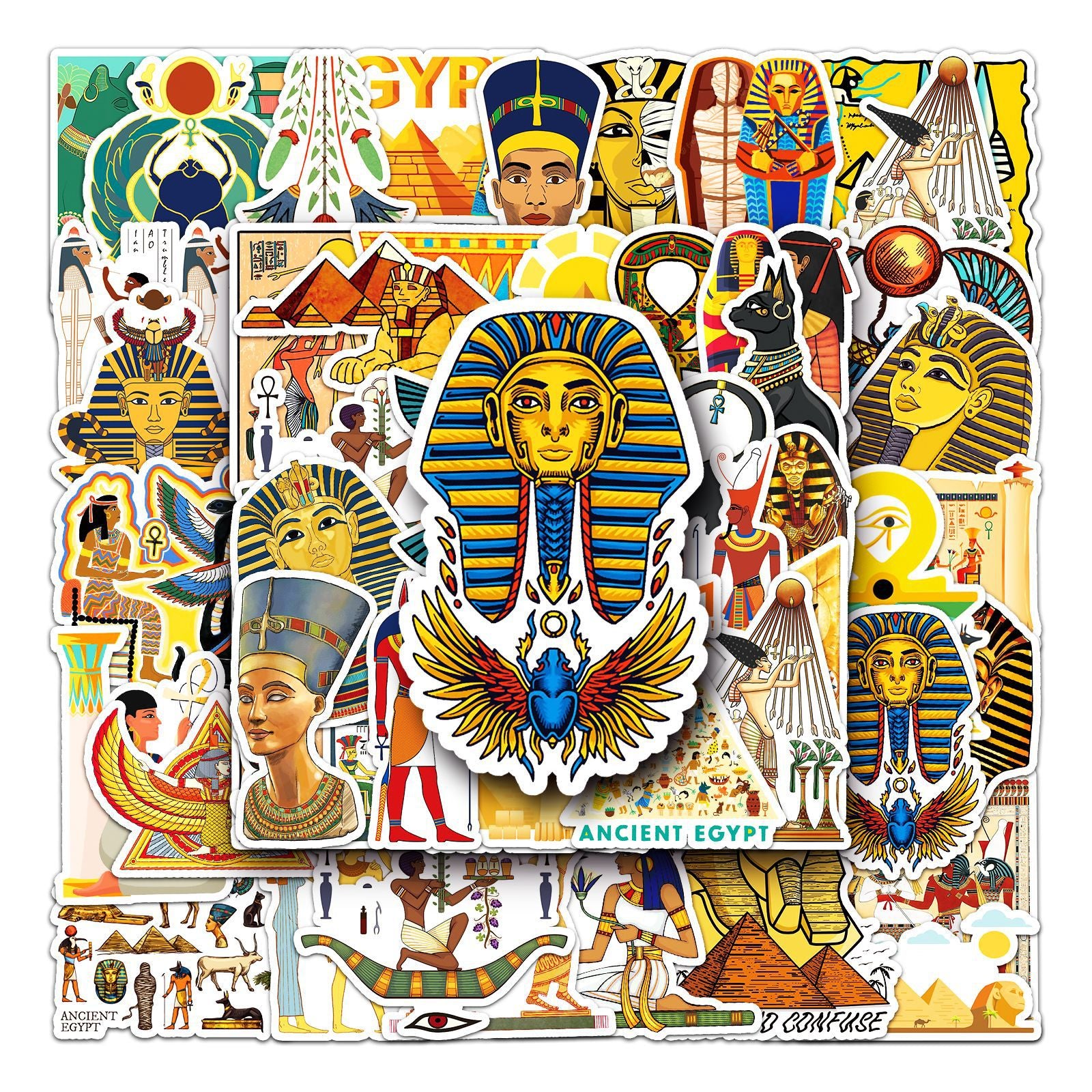 50pcs Mysterious Egypt Cartoon Stickers Decorative DIY Creative Toys