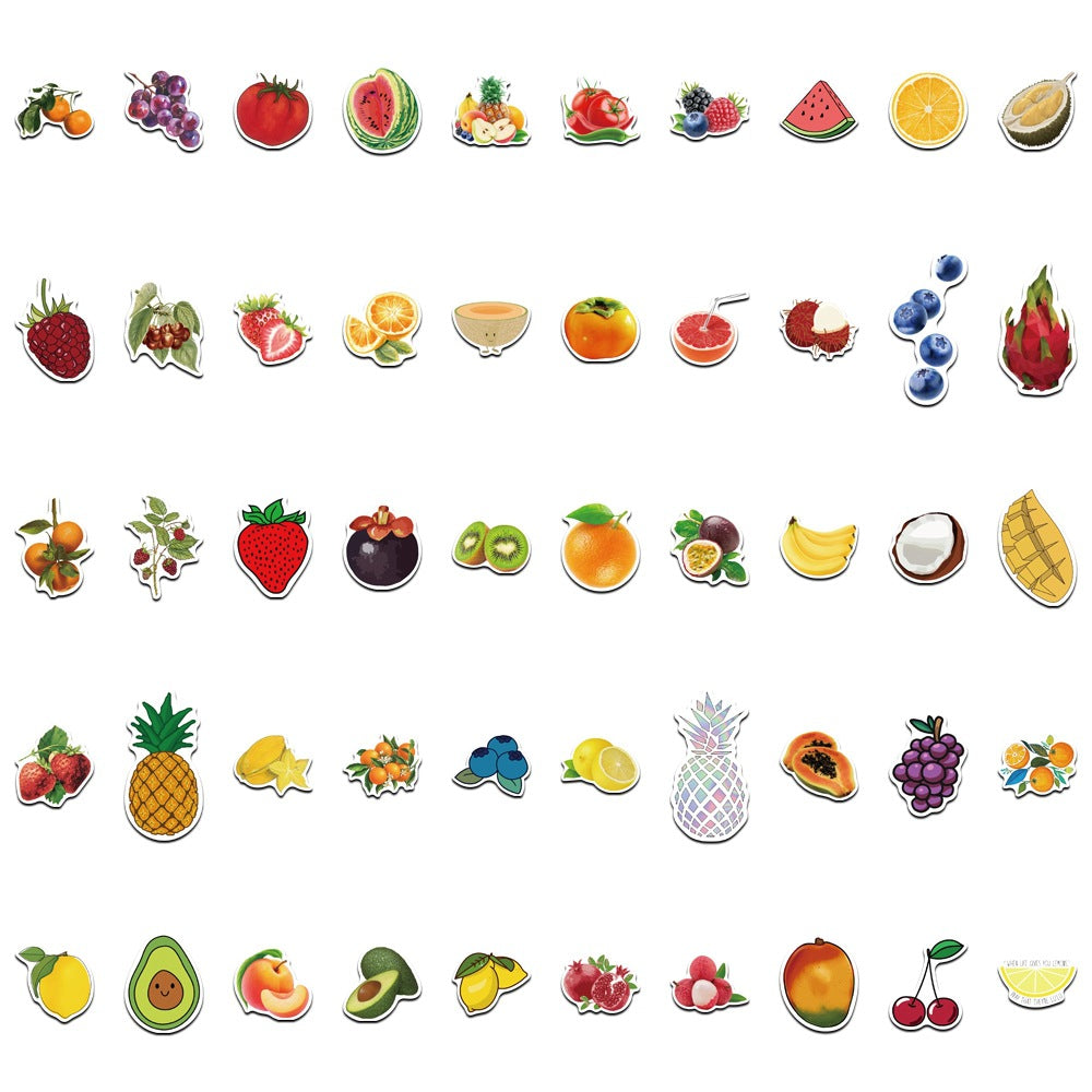 100pcs Cartoon Fruit Stickers Waterproof Vinyl Stickers For Water Bottle Laptop