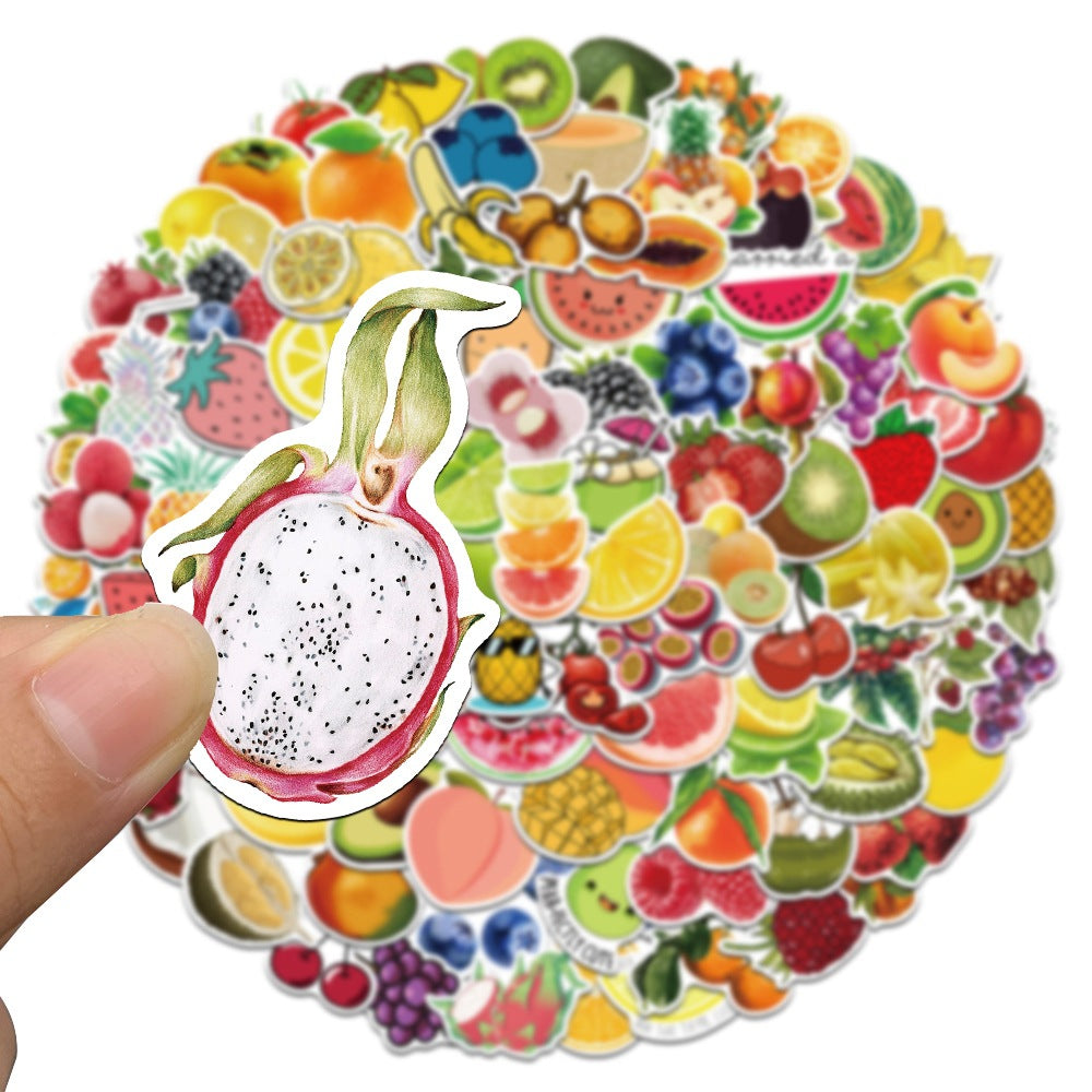 100pcs Cartoon Fruit Stickers Waterproof Vinyl Stickers For Water Bottle Laptop
