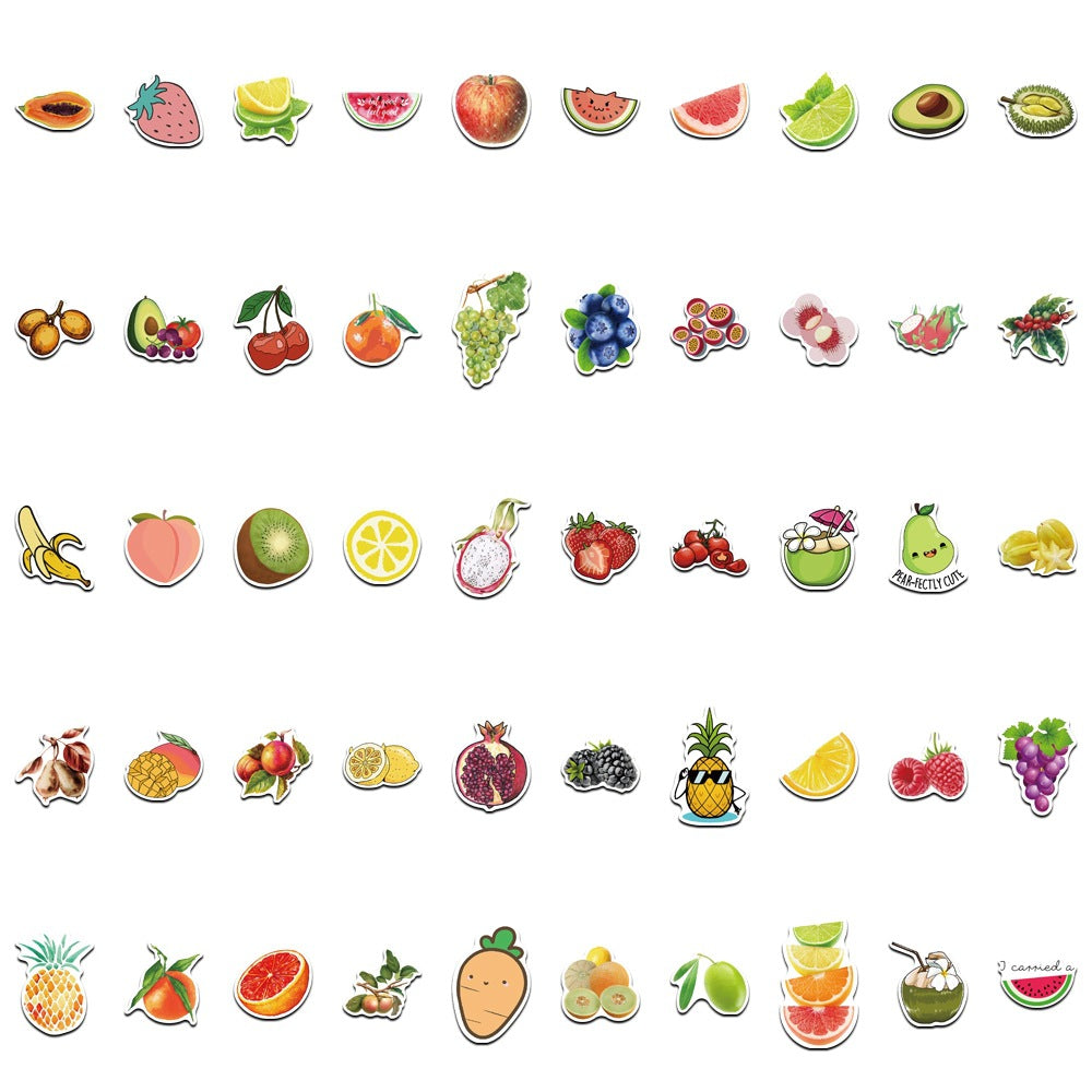100pcs Cartoon Fruit Stickers Waterproof Vinyl Stickers For Water Bottle Laptop