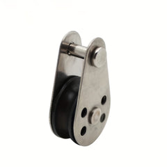 316 Stainless Steel Swivel Eye Wire Rope Pulley Block Single Wheel Nylon Sheave