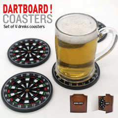 4Pcs Beer Dart Plate Coasters Set ABS Plastic Personalized Beer Gift