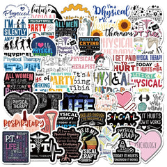50pcs World Physical Therapy Stickers Waterproof Vinyl Stickers For Adults