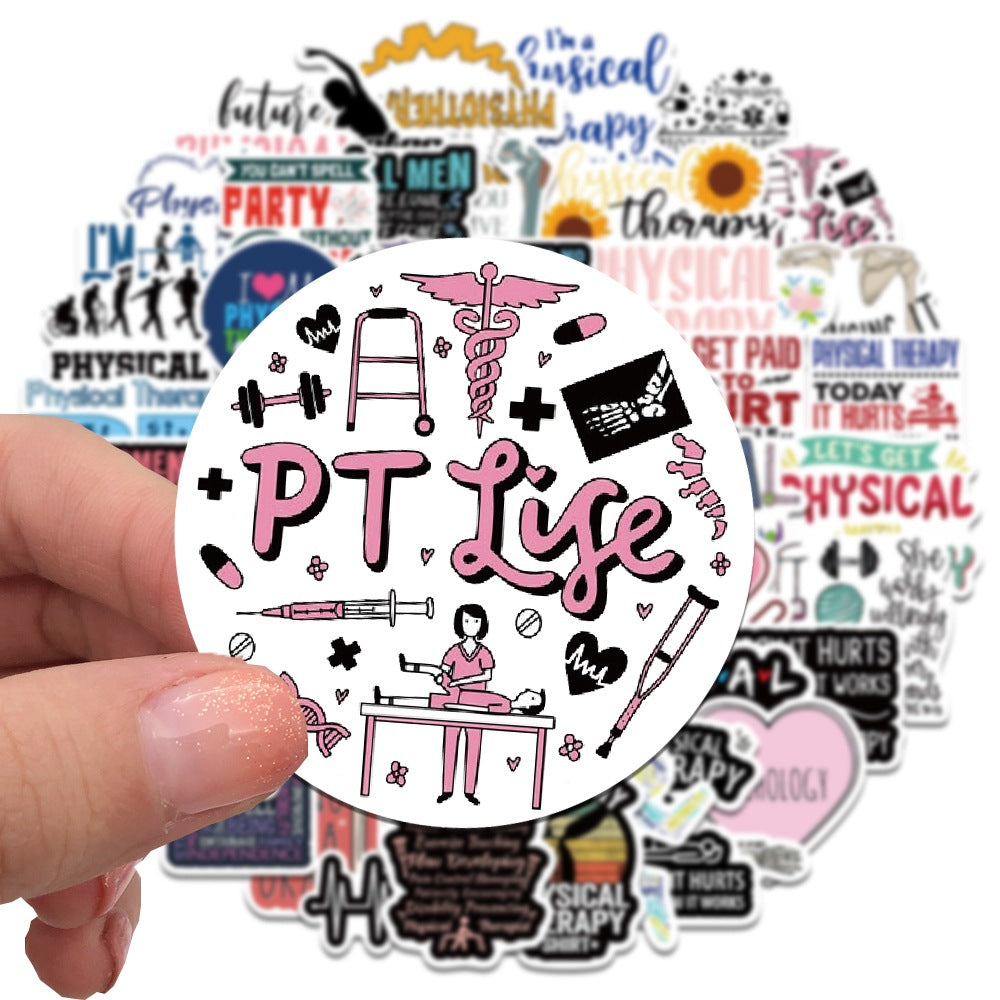 50pcs World Physical Therapy Stickers Waterproof Vinyl Stickers For Adults
