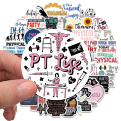 50pcs World Physical Therapy Stickers Waterproof Vinyl Stickers For Adults