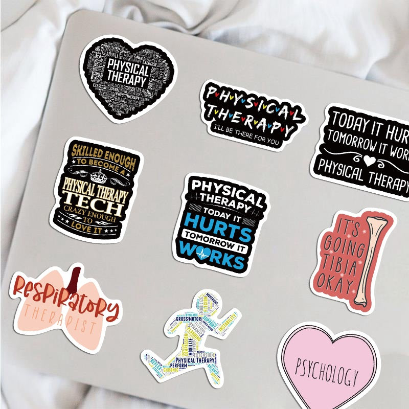 50pcs World Physical Therapy Stickers Waterproof Vinyl Stickers For Adults