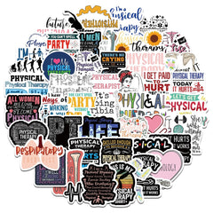 50pcs World Physical Therapy Stickers Waterproof Vinyl Stickers For Adults