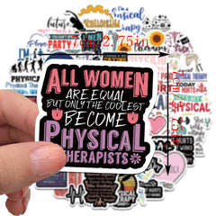 50pcs World Physical Therapy Stickers Waterproof Vinyl Stickers For Adults
